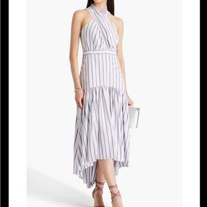NWT Veronica Beard Radley Striped Midi Dress Off White Multi
